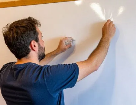 Сухой монтаж самоклеящейся пленки